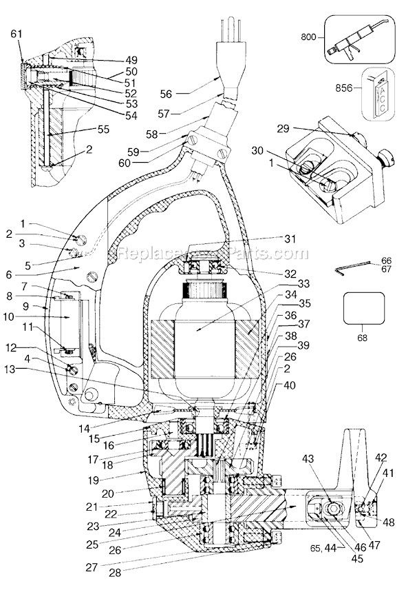 Page A Diagram and Parts List for 3210 Type 1 Black and Decker Nibbler & Shears